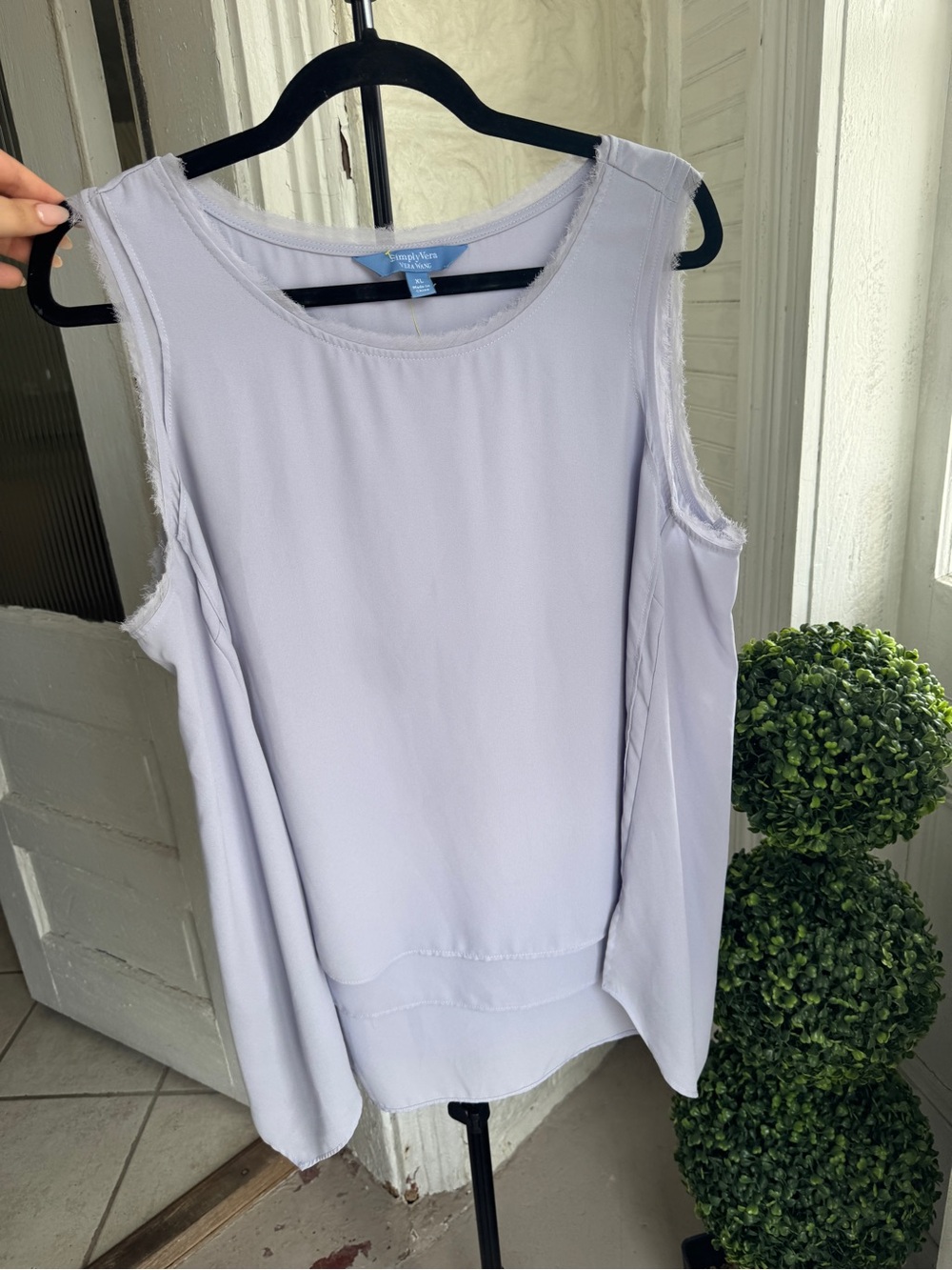 Vera Wang Lavender Sleeveless Layered Blouse